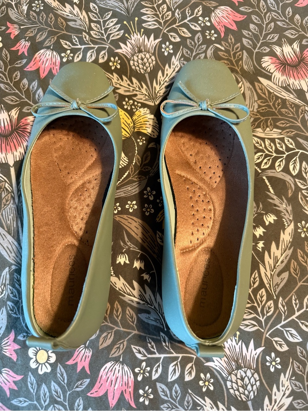 Maurices Sage Green Bow Ballet Flats